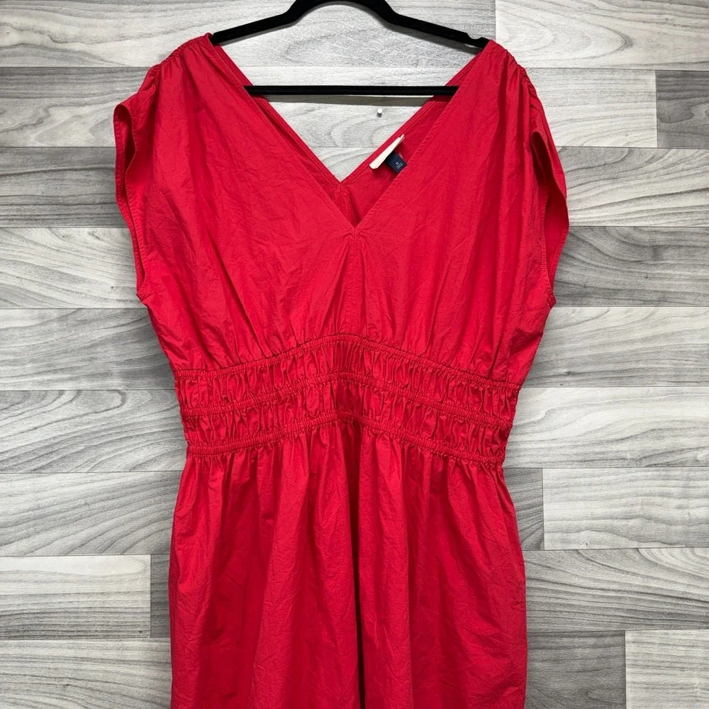 Universal Thread Maxi Dress Women's XL Red Empire Waist Sleeveless V-Neck Pocket